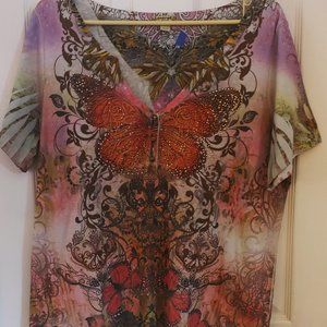 Notch-neck embellished hensley